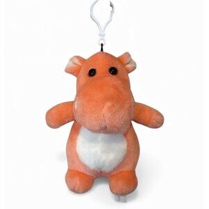 Wishpets Chubby Hattie Pink Hippo Stuffed Animal Plush Backpack Hanger 2021 5.5"